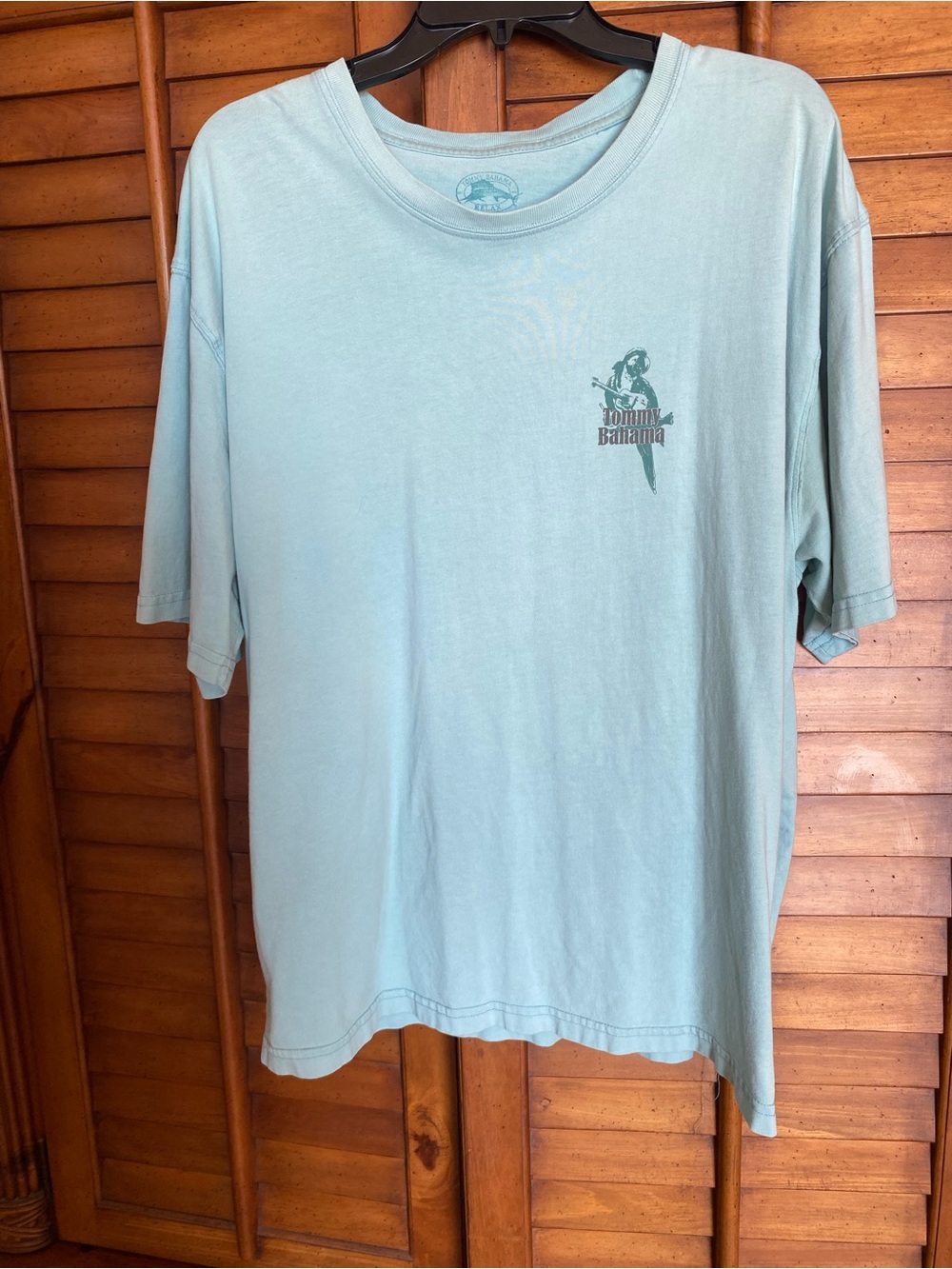 Tommy Bahama Light Aqua Short-Sleeve Tee with Small Parrot Logo XL
